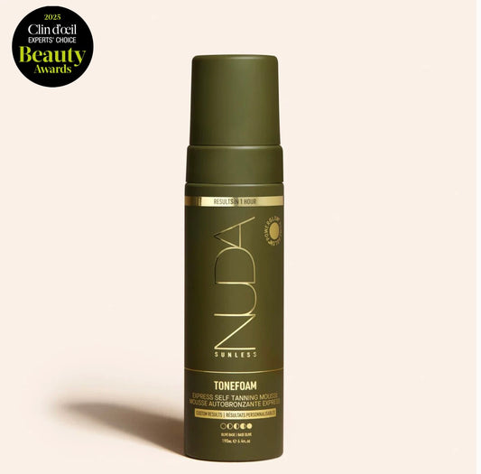 Nuda Tonefoam Olive -Correcting Self Tan Mousse
190ml / 6.4oz
